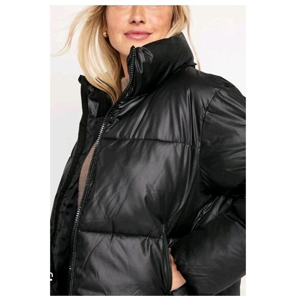 Old Navy Quilted Puffer Jacket Women’s 2XL Black High Neck Lightweight Coat - Picture 1 of 7